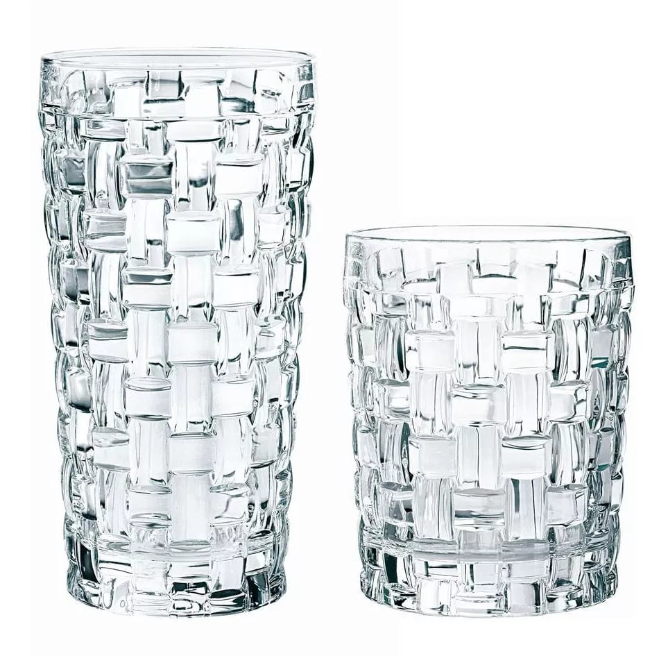 Premium Bossa Nova Barware & Tableware Tumblers Set of 12 - Elegant Glass Cups for Cocktails, Iced Coffee & Home Entertaining - Perfect for Parties, Restaurants & Daily Use