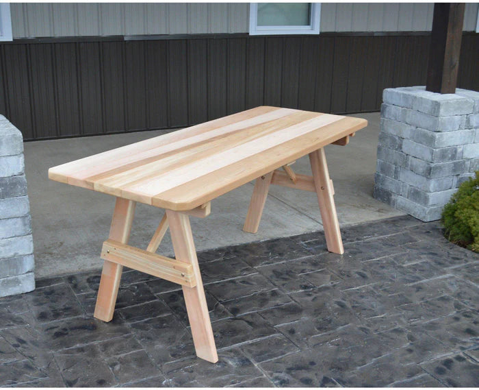 Regal Cedar Wood Dining Table Set - Rustic Farmhouse Style Solid Wood Kitchen Table for 6 - Perfect for Family Gatherings & Dinner Parties