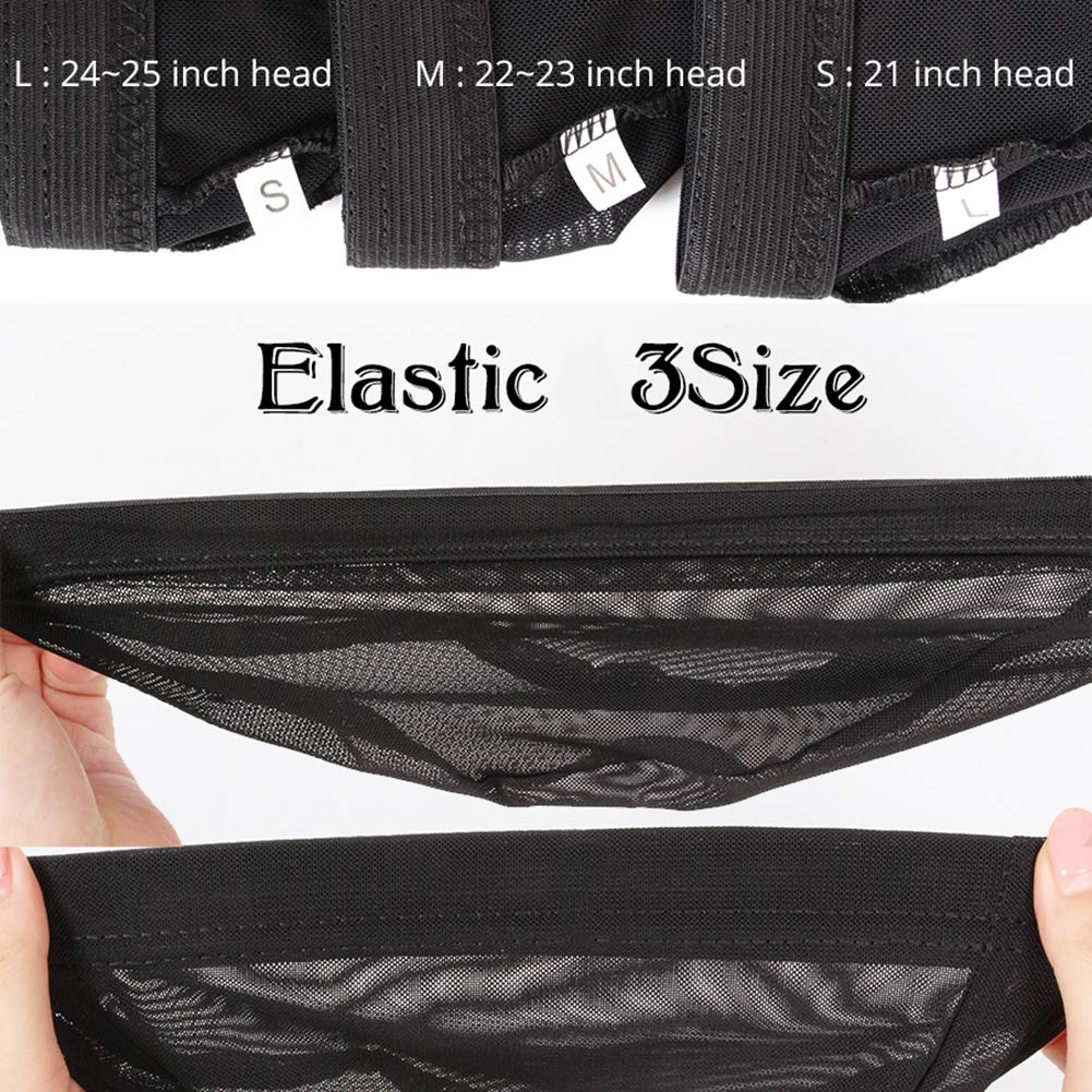 Breathable Stretch Spandex Mesh Weave Wig Cap for Making Wigs - Black Dome Liner (Perfect for Wig Making, Cosplay, and Protective Hairstyles)