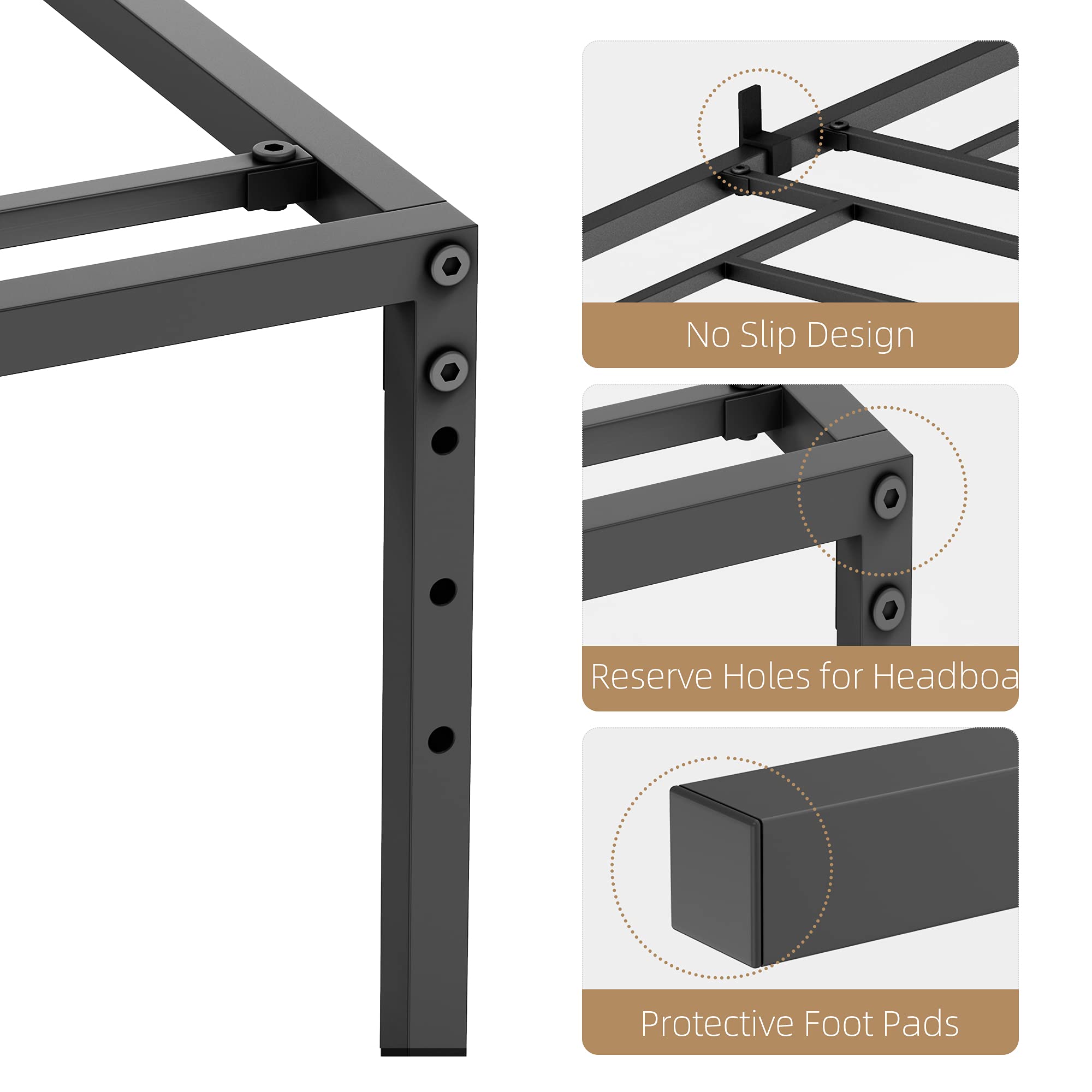 Sturdy Twin Size Bed Frame with Metal Slats - Perfect for Kids Rooms, Guest Beds & Small Spaces | Heavy Duty Support for Mattresses