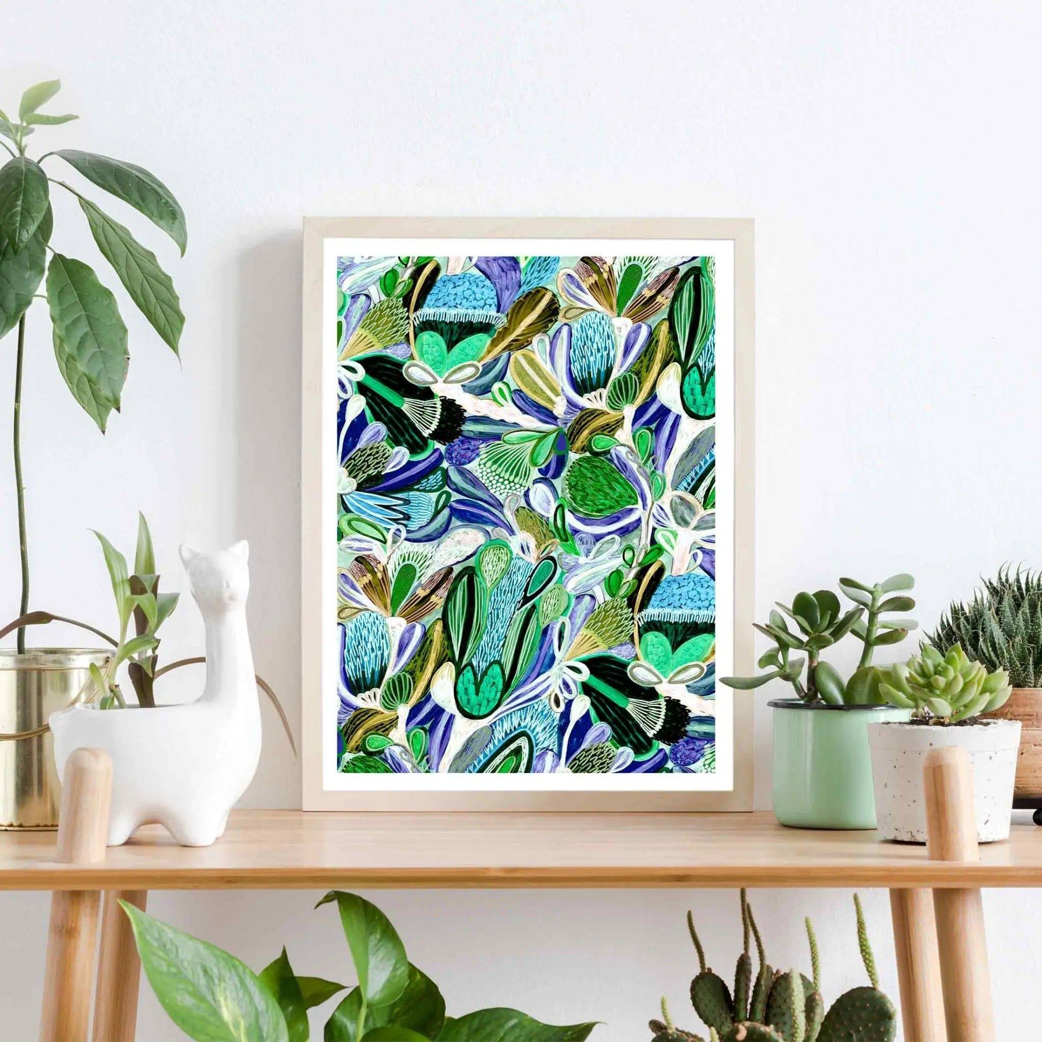 Modern Abstract Wall Art Print - Tropique Verde | Contemporary Home Decor for Living Room, Bedroom & Office | Premium Canvas Painting for Stylish Interiors