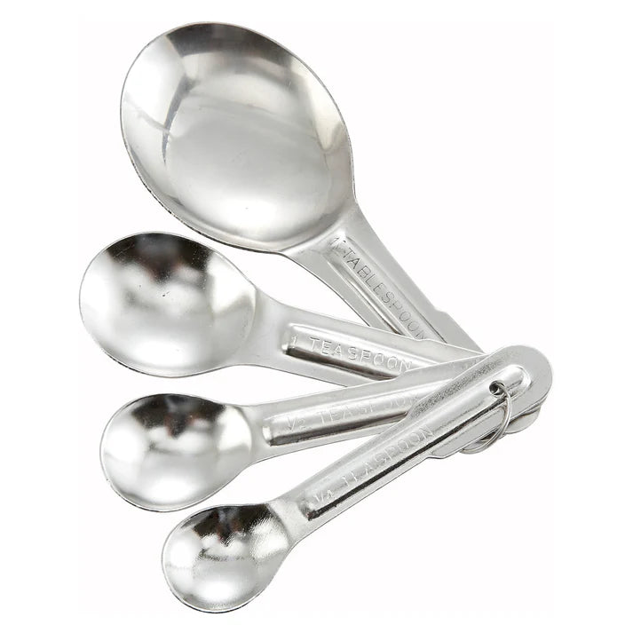 Winco 4-Piece Stainless Steel Measuring Spoon Set - Accurate Kitchen Measuring Tools for Baking, Cooking & Coffee (MSP-4P) | Perfect for Home Chefs & Professional Bakers