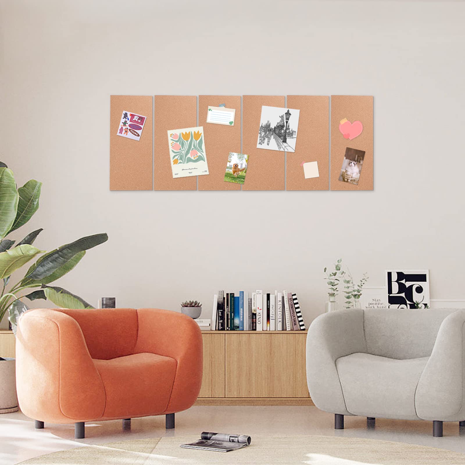 4 Pack Self-Adhesive Cork Bulletin Board Tiles 17