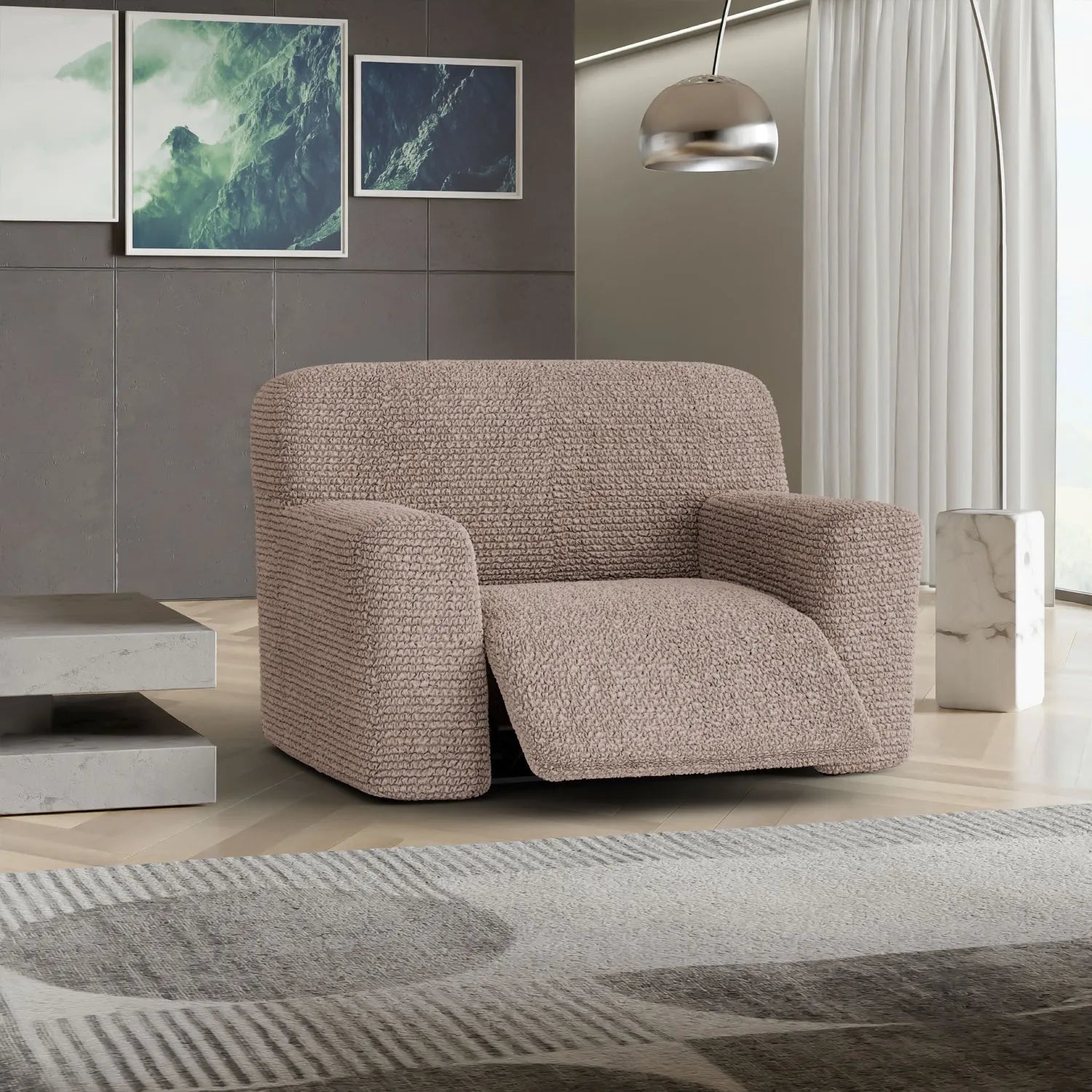Large Reclining Armchair Slipcover - Microfiber Collection | Durable & Stylish Furniture Protector for Living Room, Home Theater & Office