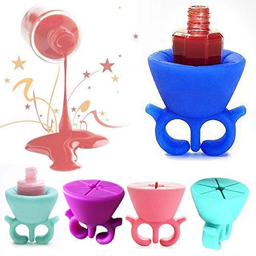 D Factor Nail Polish Holder Ring - Wearable Bottle Stand for Travel, DIY Manicure & Salon Use - Perfect for Nail Artists & Home Nail Care