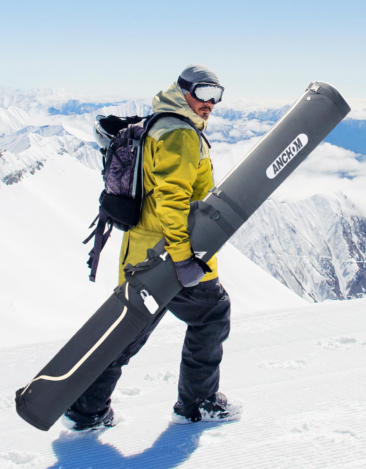 **Padded Ski and Snowboard Boot Bag Combo - 25L Waterproof Ski Bag Fits Skis Up to 200cm - Perfect for Travel & Winter Sports Gear Storage**