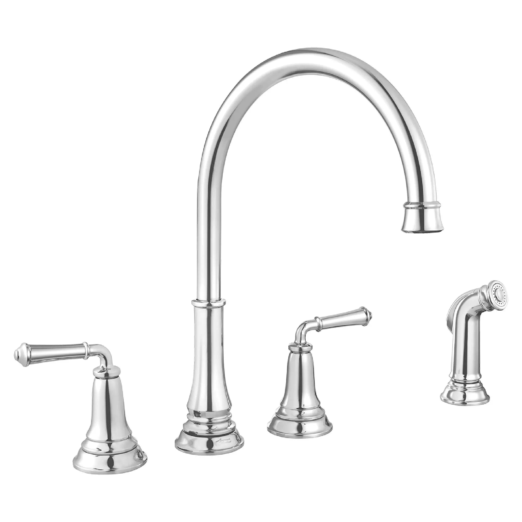 Delancey® 2-Handle Widespread Kitchen Faucet with Side Spray - 1.5 GPM/5.7 LPM - Brushed Nickel Finish - Perfect for Modern Kitchens & Easy Dishwashing