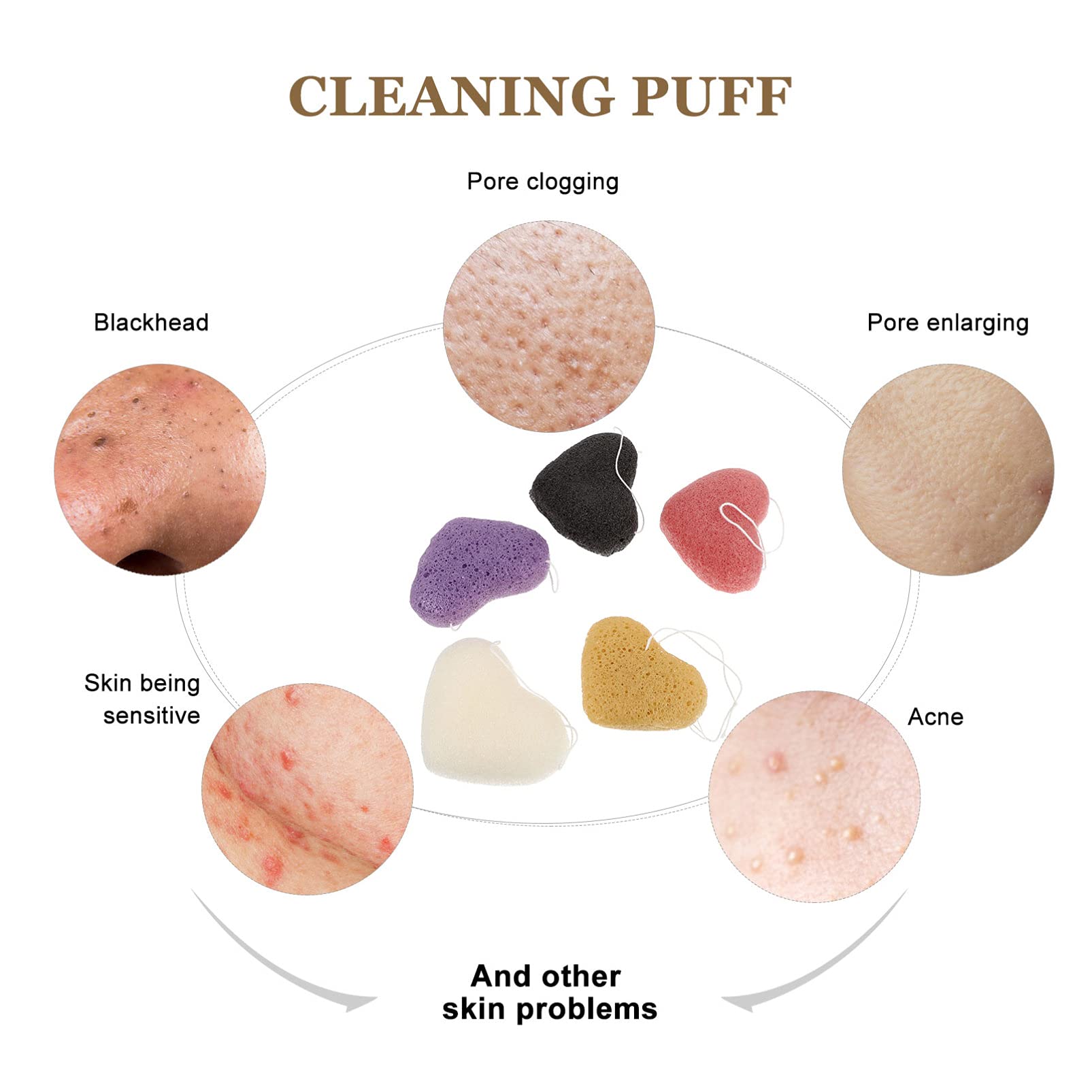 5-Pack Soft Exfoliating Bath Sponges for Face & Body - Gentle Makeup Remover & Cleansing Pads for Shower, Facial Care & Daily Skincare Routine | Perfect for Sensitive Skin & Deep Cleansing