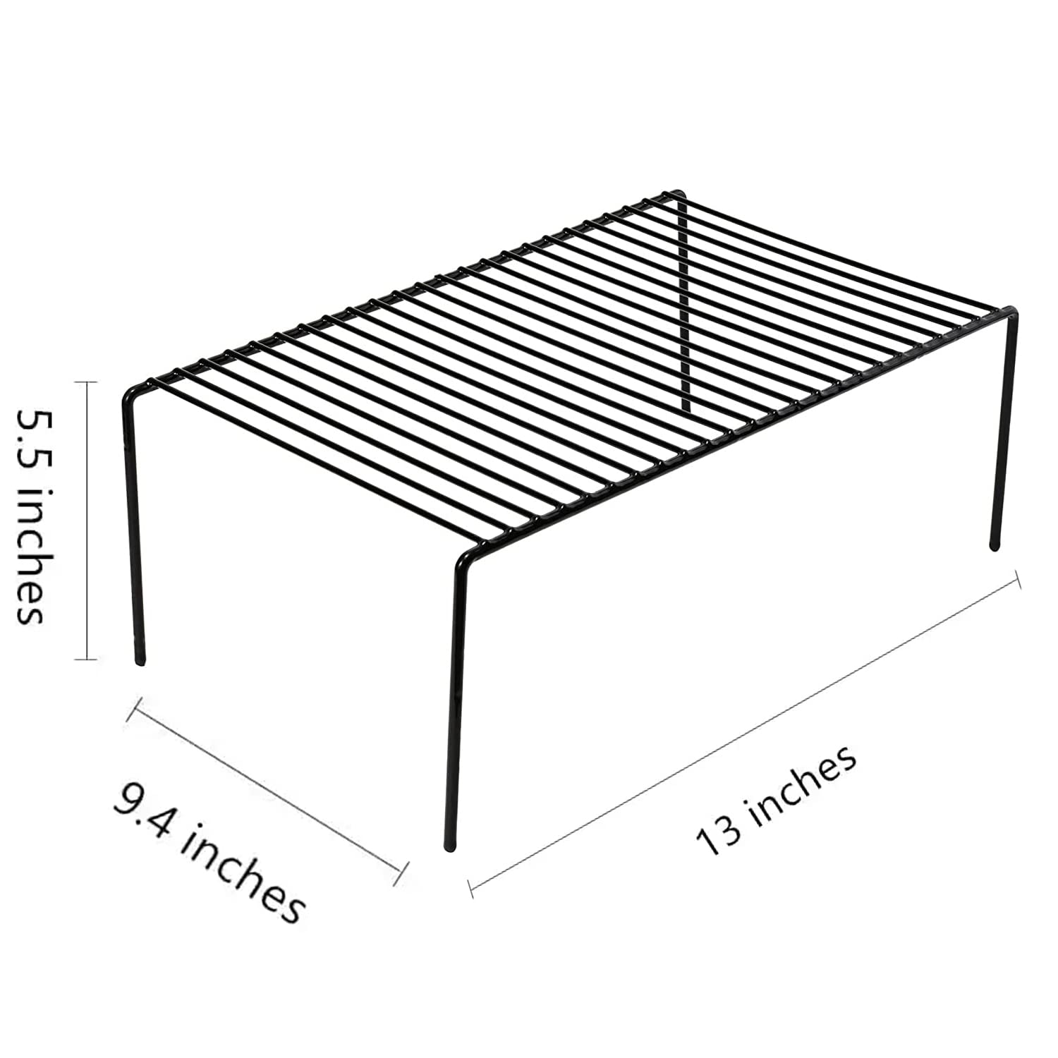 ARCCI 2-Pack Medium Kitchen Cabinet Shelf Organizer (13 x 9.4 Inch) - Rustproof Metal Wire Pantry Storage Shelves for Dishes, Plates & Kitchenware | Perfect for Cabinets, Freezers, Countertops & Cupboards | Space-Saving Kitchen Organization Solution