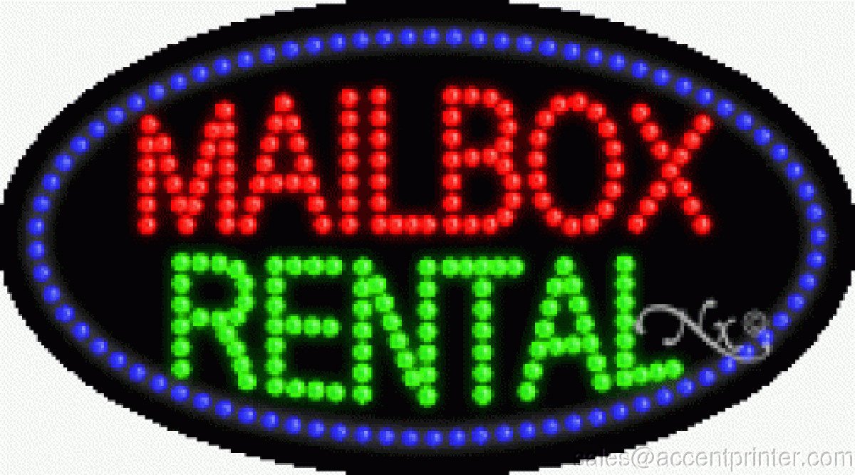 Mailbox Rental Flashing & Animated LED Sign - High Impact, Energy Efficient for Business Storefronts, Retail Displays & Outdoor Advertising