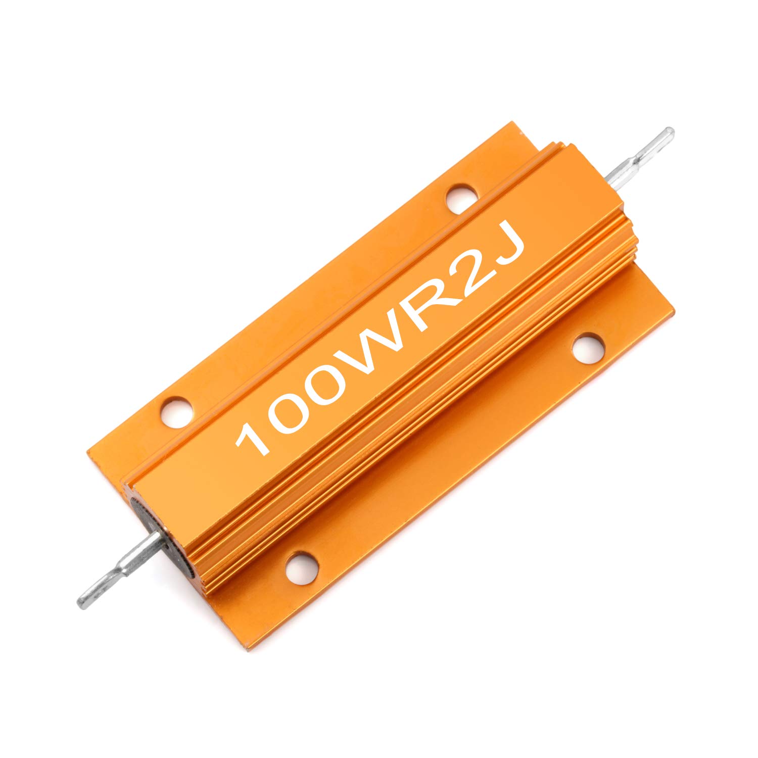 Chanzon 2pcs 100W 0.2 Ohm Wirewound Aluminum Shell Resistor ±5% Tolerance (0.2R/R2/0R2) - RoHS Certified for Power Supplies, Audio Amplifiers, and Industrial Equipment
