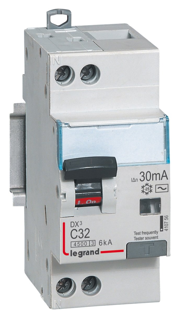 Legrand LEG410756 32A 230V Differential Circuit Breaker - 30mA Type HPI, 6kA, 2P, C Curve - for Home & Industrial Electrical Safety Protection