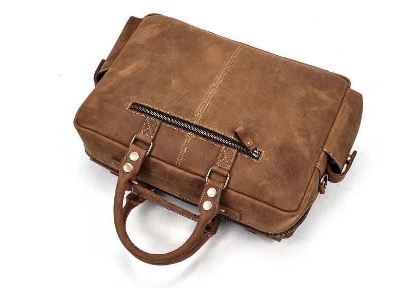 Premium Leather Travel Duffle Bag - Waterproof Weekender Luggage for Men & Women - Perfect for Gym, Business Trips & Weekend Getaways