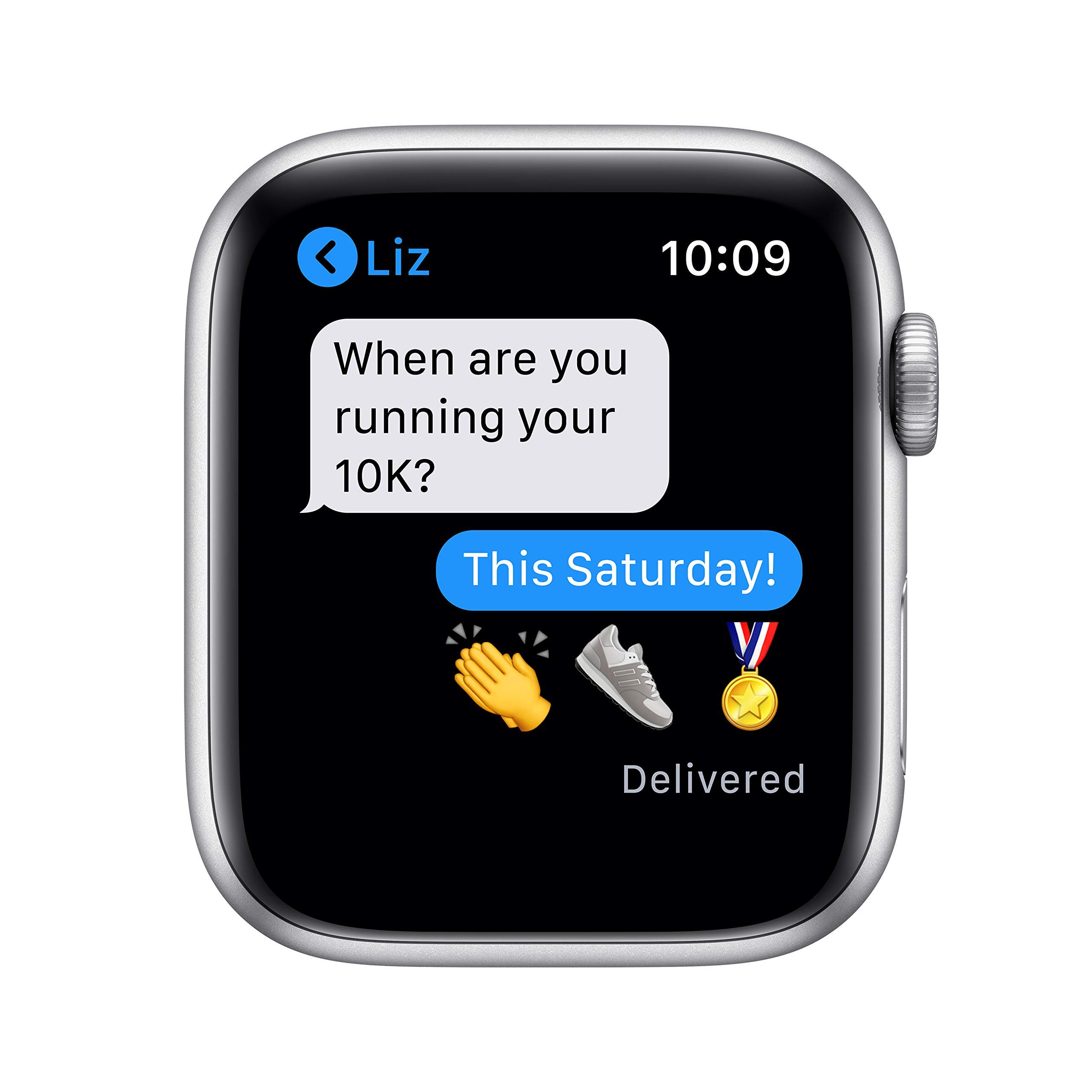 Apple Watch Series 6 GPS + Cellular 44mm Silver Aluminum Case with White Sport Band - Renewed Smartwatch for Fitness Tracking, Calls & Notifications - Perfect for Running, Swimming & Daily Use