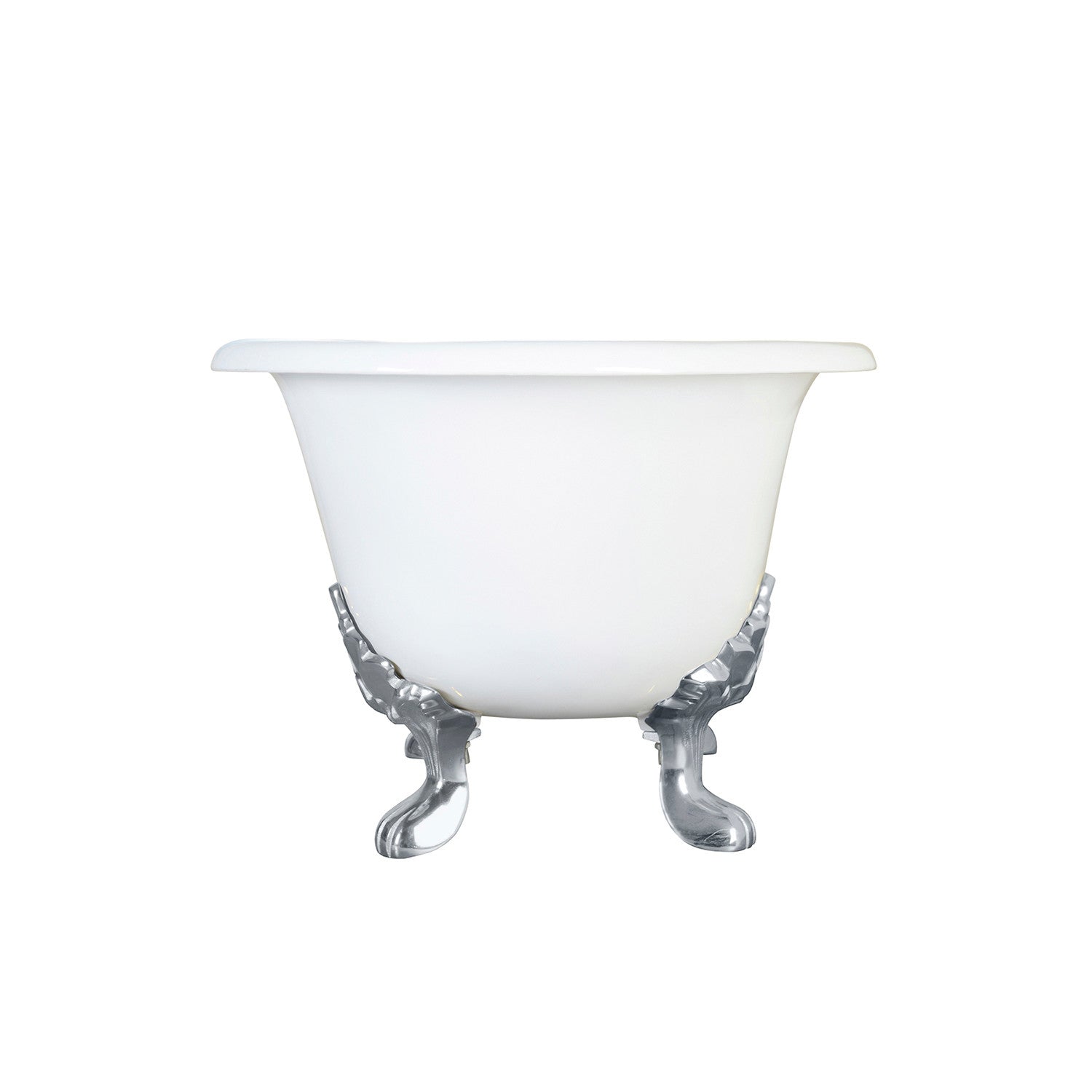 Aqua Eden 60 Inch White Cast Iron Clawfoot Bathtub - Double Ended Oval Freestanding Tub with Polished Chrome Feet (No Faucet Drillings) | Vintage Bathroom Decor, Spa Relaxation, Luxury Home Upgrade