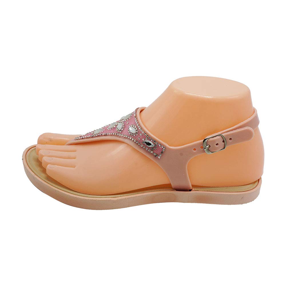 Women's Comfortable Casual T-Strap Buckle Sandals - Summer Flat Shoes for Walking, Beach & Outdoor Activities