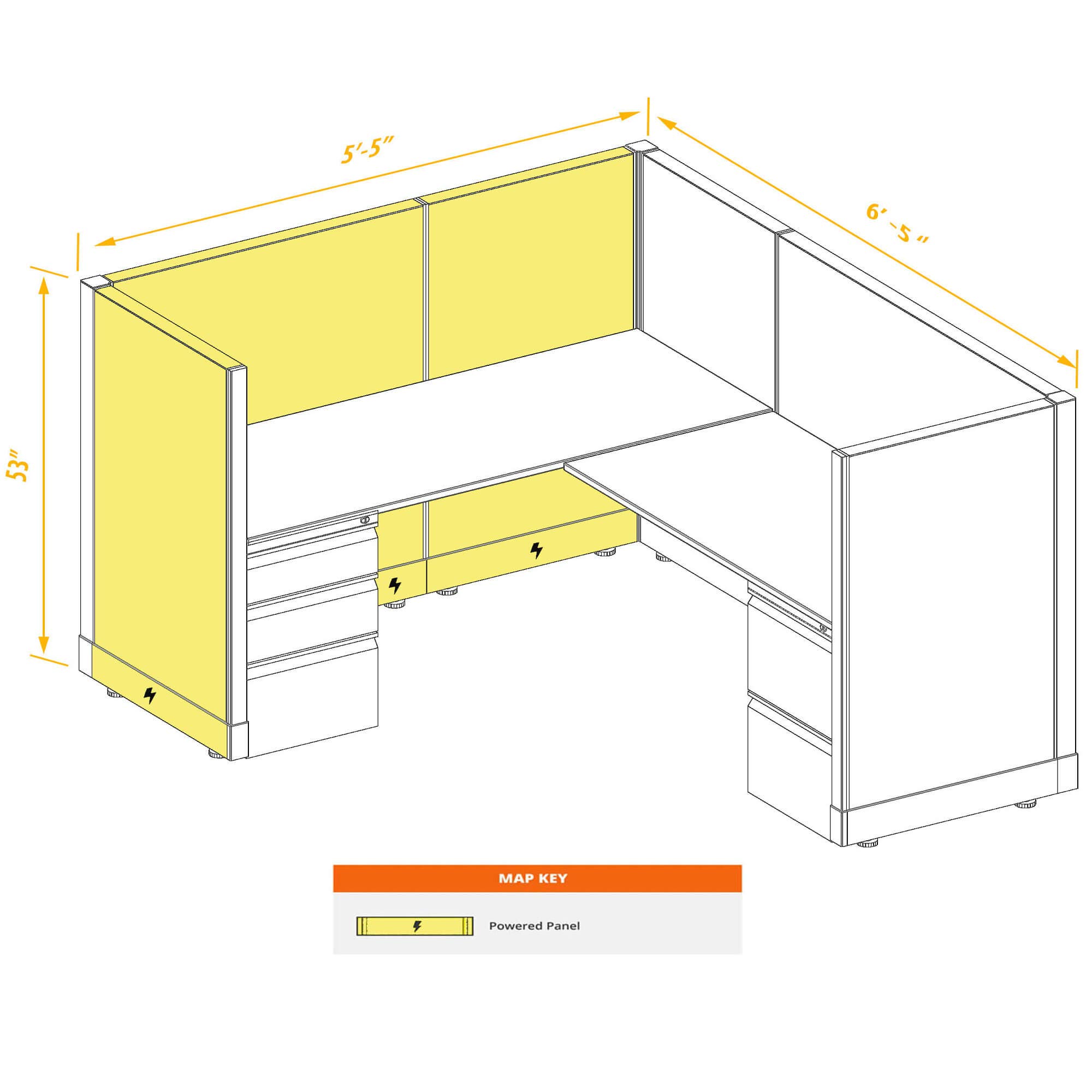 Modular Office Desk with Power Outlet - 53