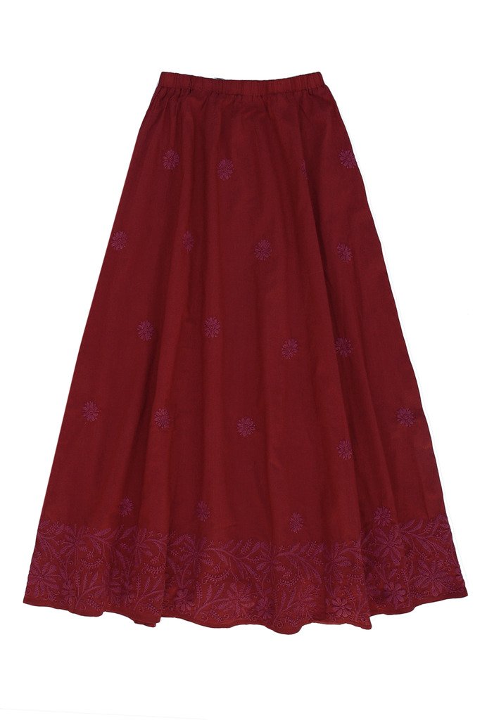 Authentic Ayurvastram Pure Cotton Hand Embroidered Long Skirt | Traditional Indian Ethnic Skirt for Women | Perfect for Festivals, Weddings & Cultural Events