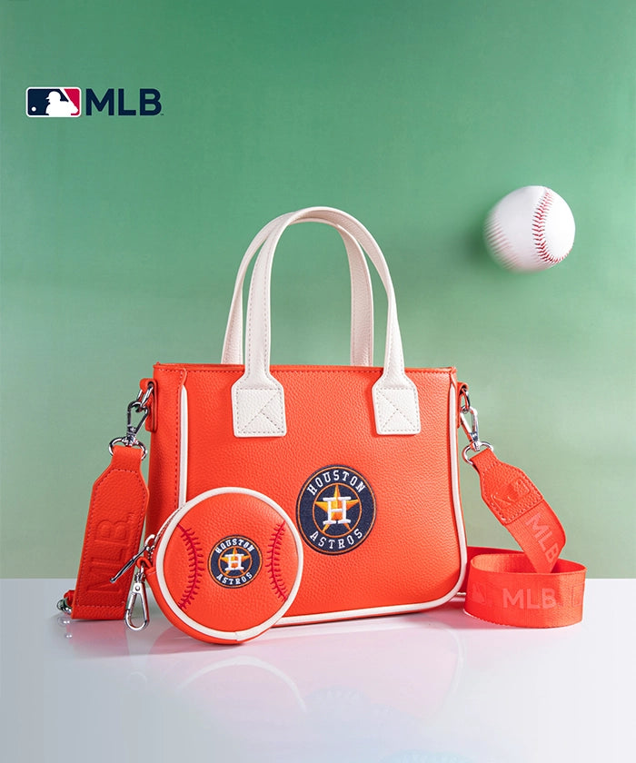 Houston Astros MLB Team Tote Bag with Baseball Coin Pouch - Stylish Baseball Fan Gift for Game Day & Travel Accessories