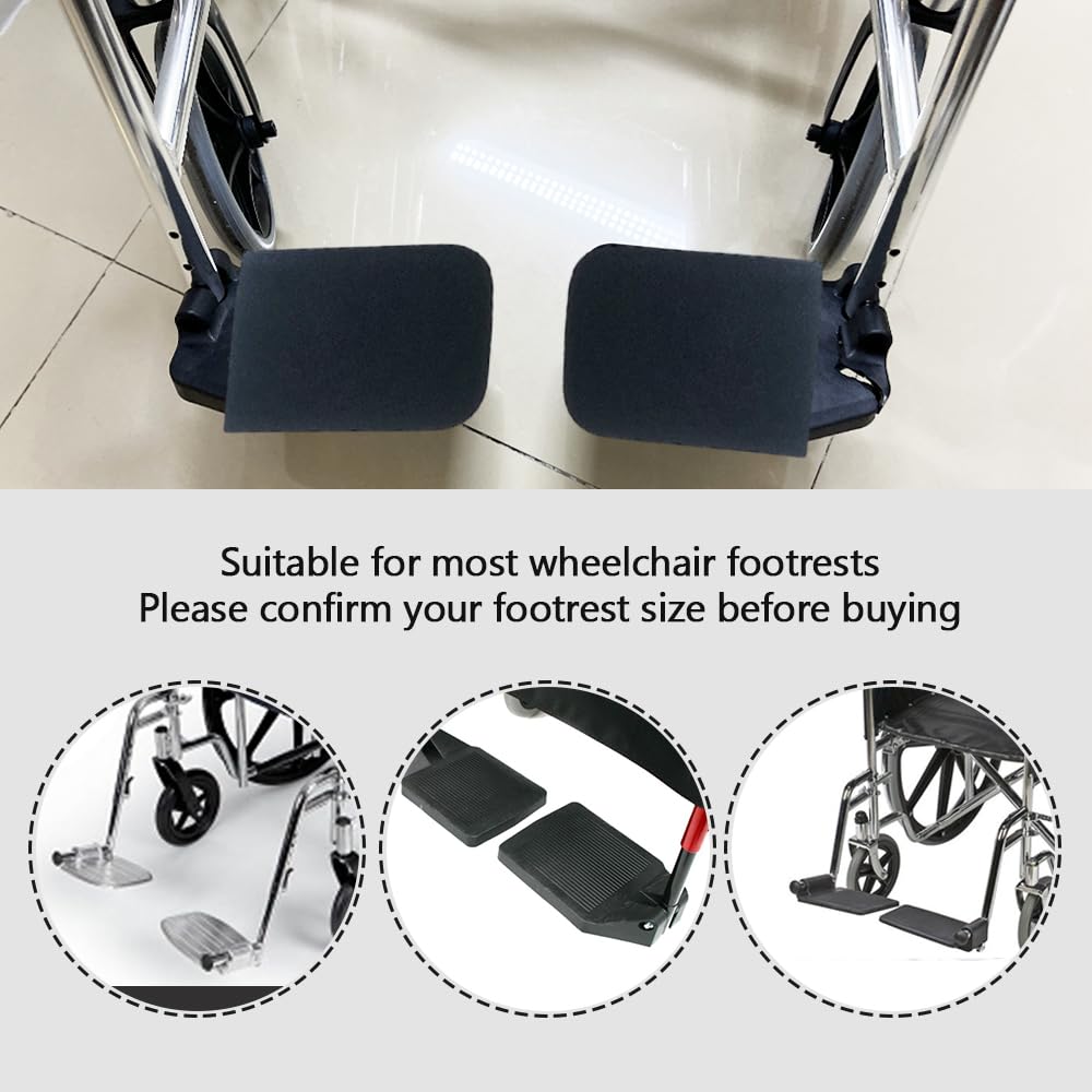 Non-Slip Wheelchair Footrest Covers for Elderly & Disabled - Soft Footplate Protector Pads with Leg Rest Cushion (1 Pair) - Ideal for Wheelchairs, Mobility Scooters & Home Care Use