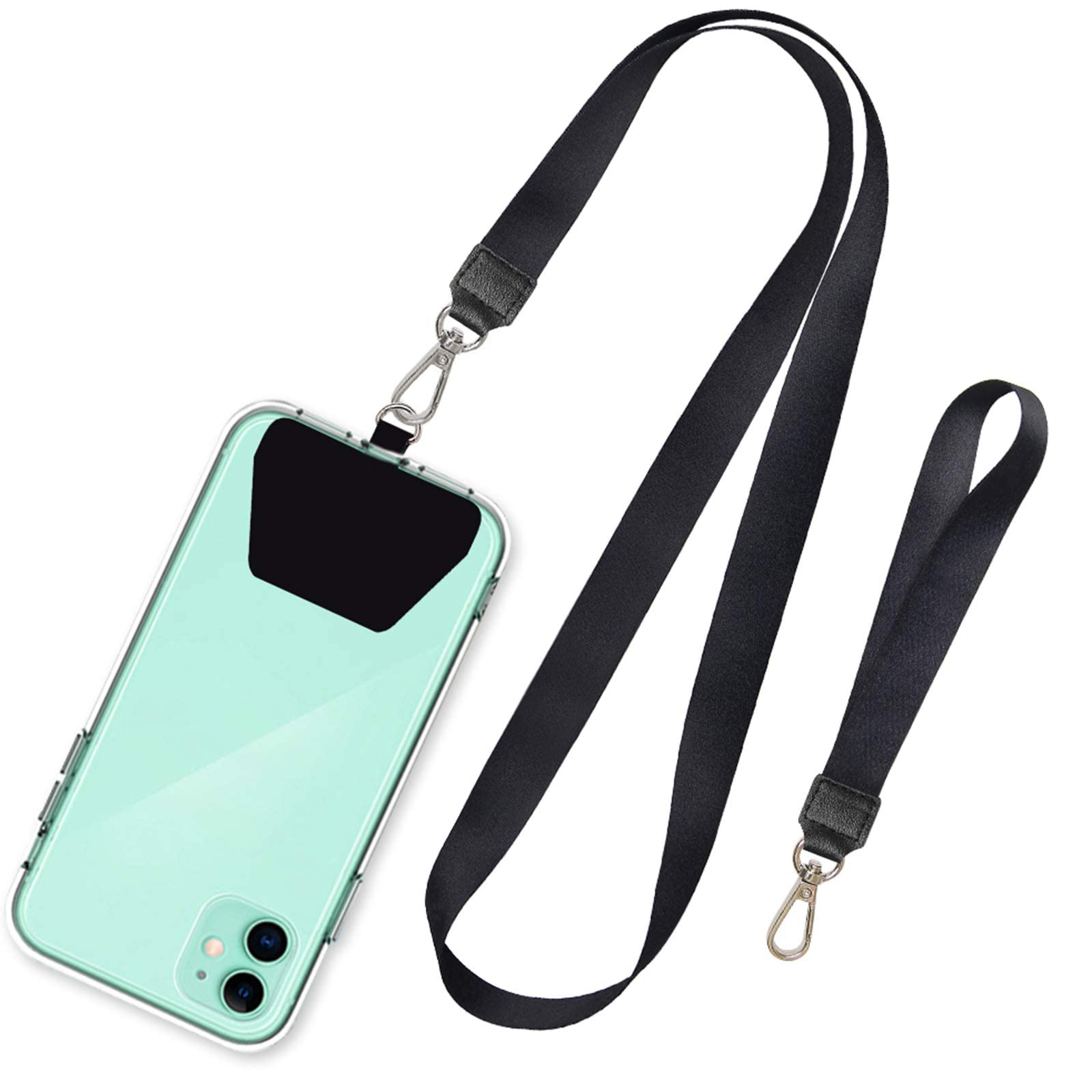 SHANSHUI Universal Phone Lanyard with Neck Strap & Wrist Tether - Secure Keychain Holder for All Smartphones (Black) - Perfect for Work, Travel, and Outdoor Activities