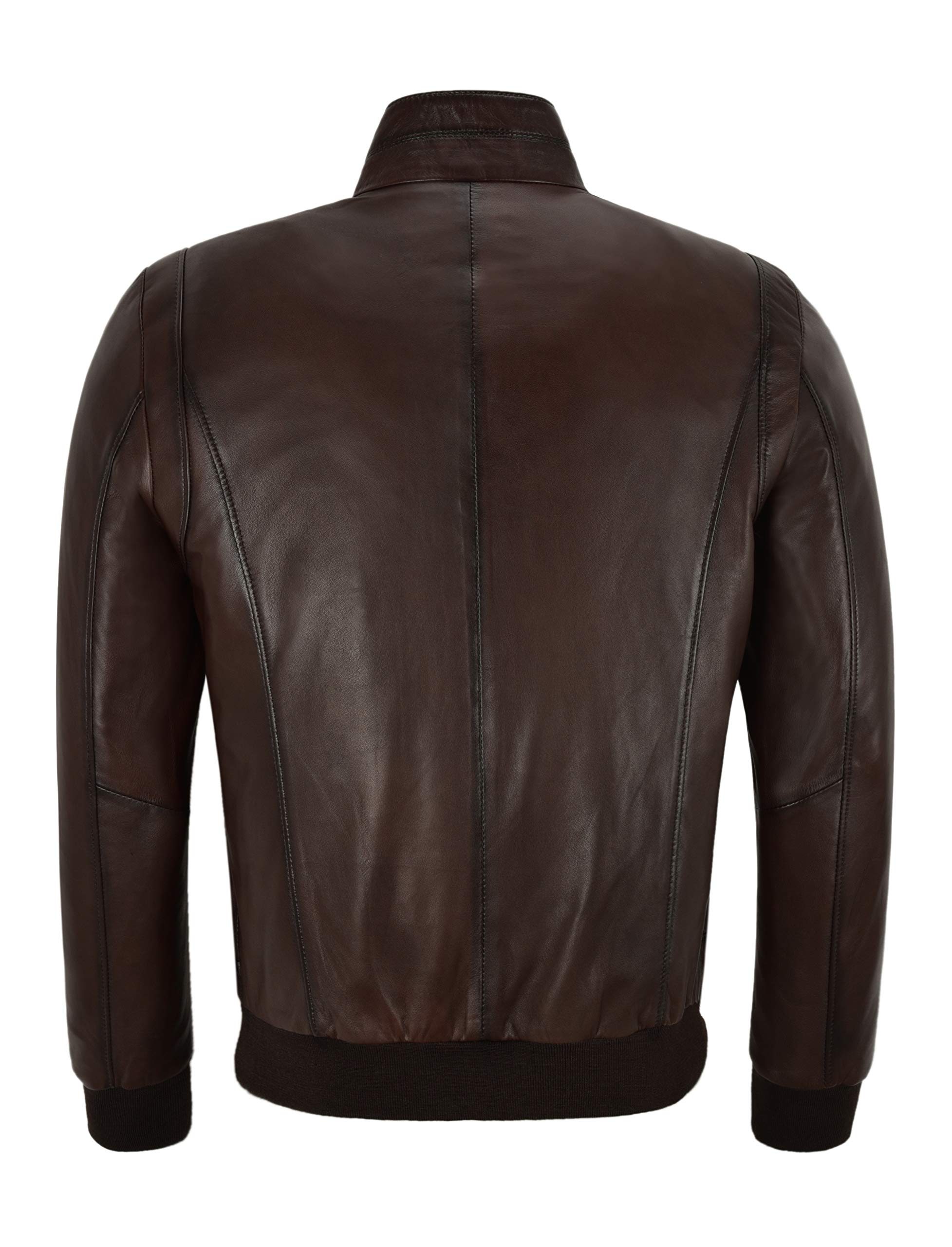 Men's Brown Italian Lambskin Racer Leather Jacket - Semi Veg Tanned Casual Biker Jacket for Men | Perfect for Motorcycle Riding, Night Out & Fashion Statement