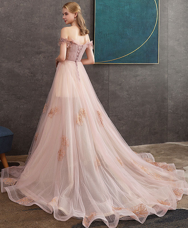 Elegant Pink Tulle Lace Long Prom Dress for Women - Formal Evening Gown for Homecoming, Ball, Wedding & Special Occasions