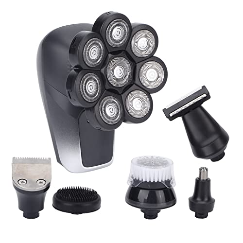 8D Electric Head Shaver for Men - IPX7 Waterproof Bald Shaver with Floating Blades & Automatic Grinding System - Perfect for Home, Travel and Gym Grooming Kit