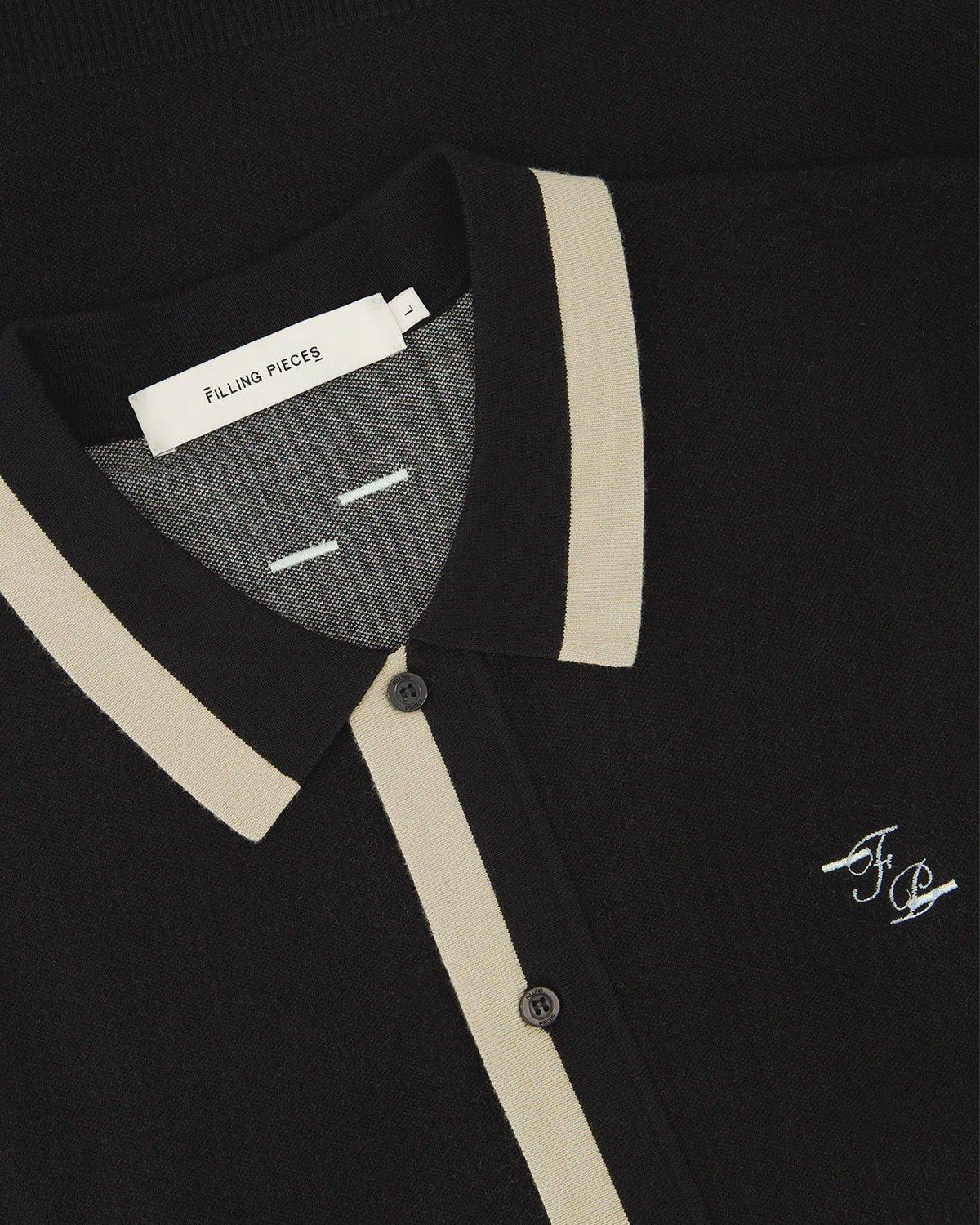Filling Pieces Men's Black Knit Shirt - Premium Cotton Casual Shirt for Streetwear & Everyday Wear
