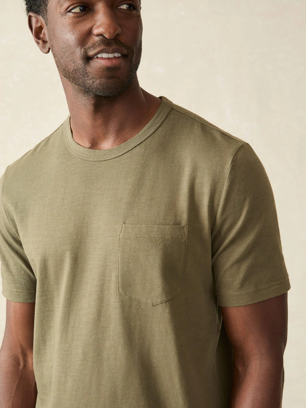 FAHERTY Men's Sunwashed Pocket Short Sleeve T-Shirt - Soft Cotton Casual Tee for Summer, Beach, and Everyday Wear