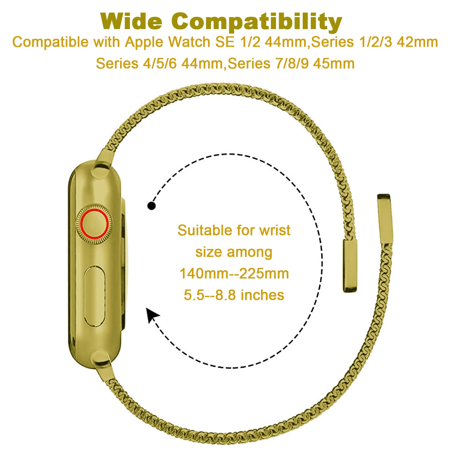 2 in 1 Stainless Steel Magnetic Loop Band & TPU Soft Cover for Apple Watch Ultra/SE/Series 9/8/7/6/5/4/3/2/1 - Durable Replacement Strap for Men & Women - Perfect for Workouts, Running & Everyday Wear
