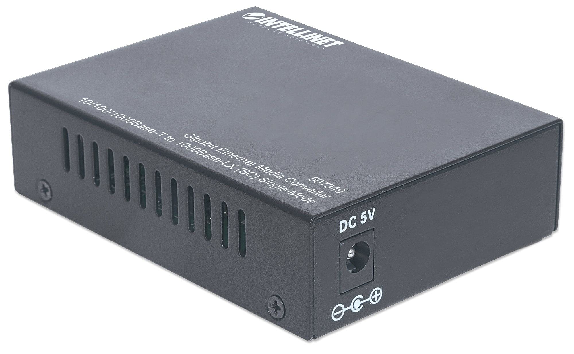 Intellinet Gigabit Ethernet Single Mode Media Converter - High-Speed Fiber Optic Network Adapter for Office, Data Center & Home Networking