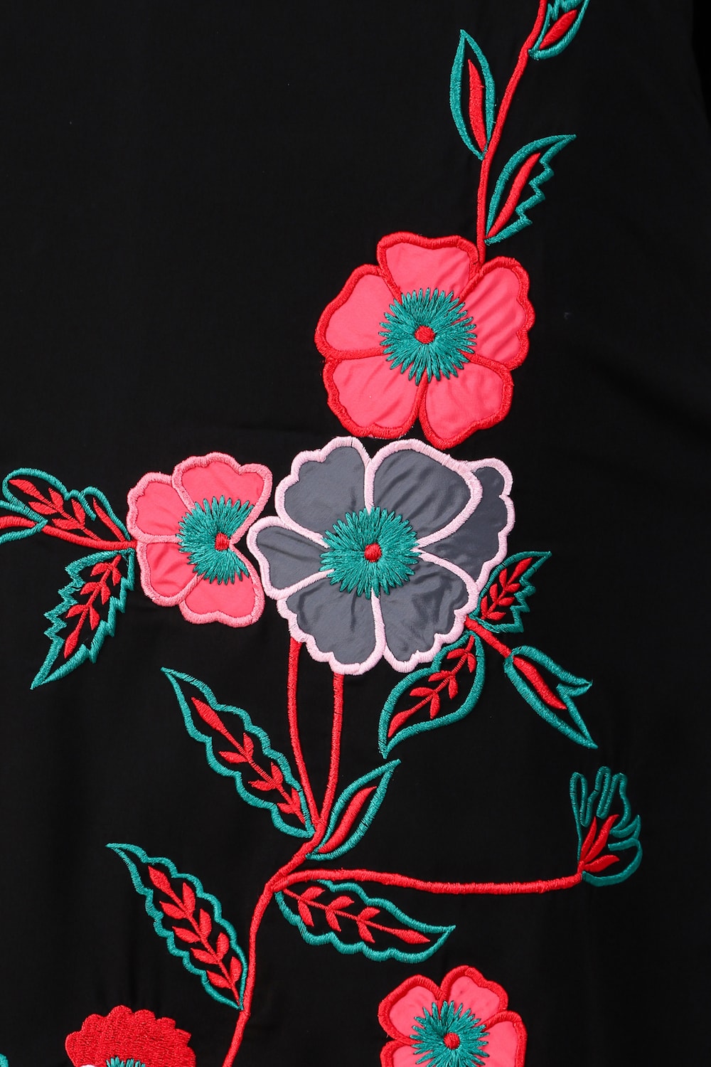 Floral Patchwork A-Line Tunic for Women - Boho Chic Blouse with Embroidery Details - Perfect for Summer Outfits, Beach Vacations & Casual Wear