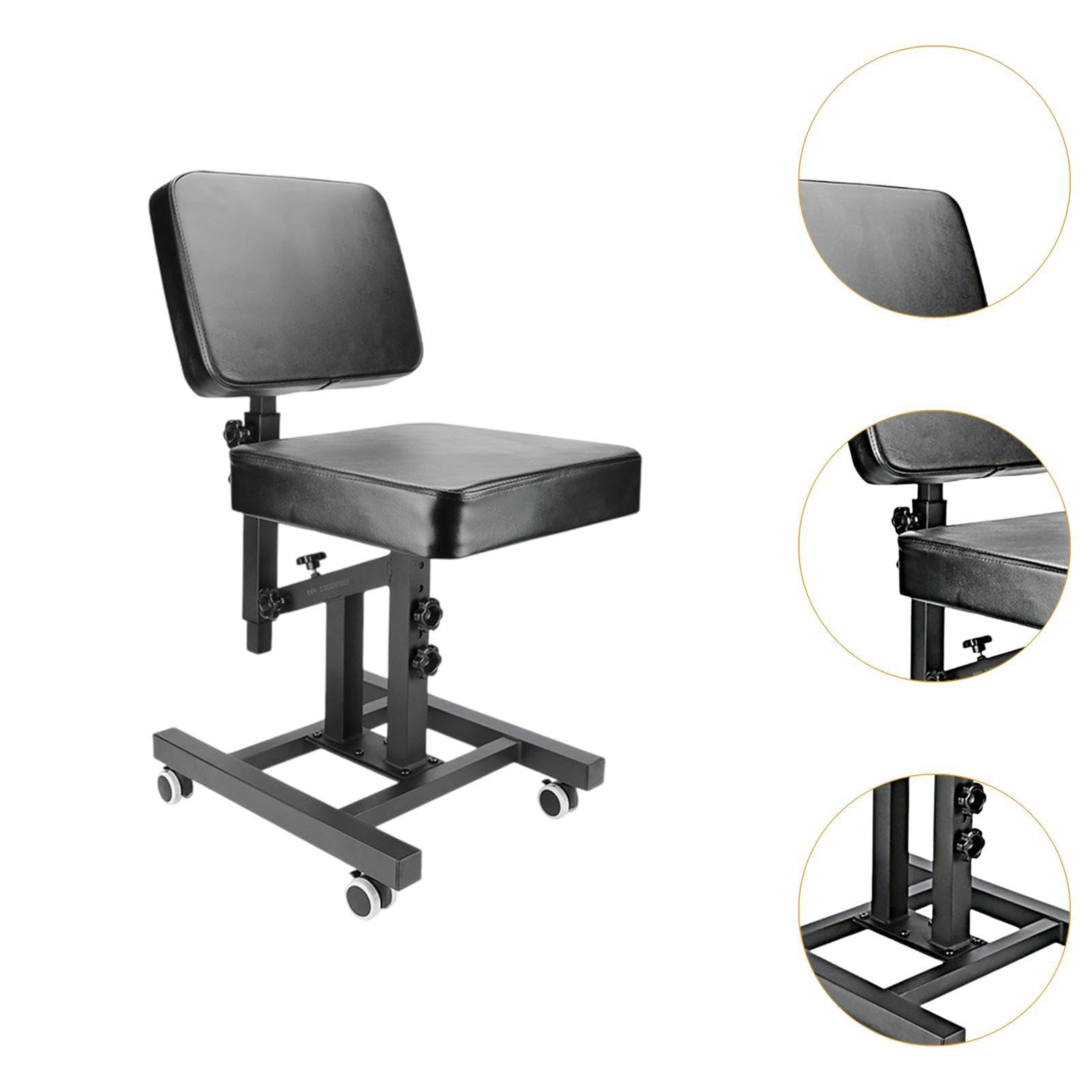 Professional Folding Tattoo Salon Chair with Thick Cushion & Adjustable Backrest - Heavy Duty Massage Stool with Wheels for Tattoo Artists, SPA, Beauty Salon & Home Use