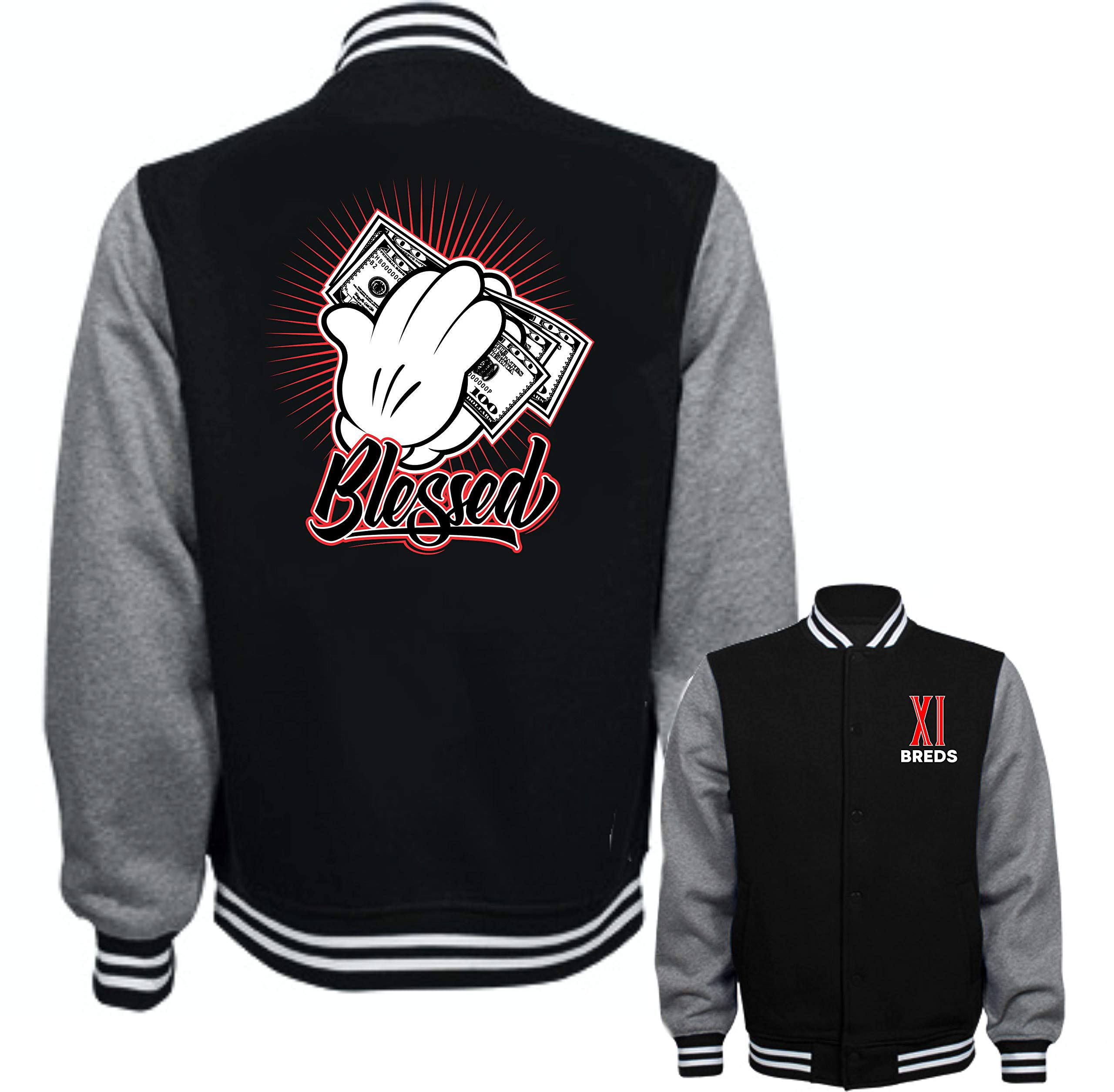 SNELOS Jacket to Match Jordan 11 Bred 2019 - Stylish Basketball Hoodie for Men - Perfect for Game Day, Streetwear & Sneakerhead Fashion