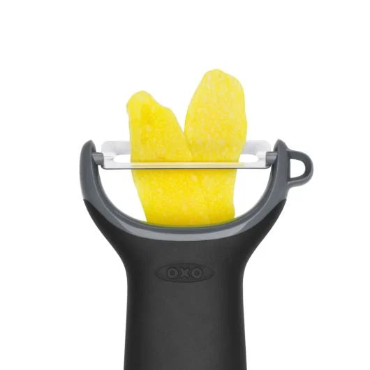 OXO Good Grips Y Peeler Straight - Ergonomic Vegetable Peeler for Potatoes, Carrots & Fruits - Comfort Grip Handle, Sharp Stainless Steel Blade - Perfect for Kitchen, Cooking & Meal Prep
