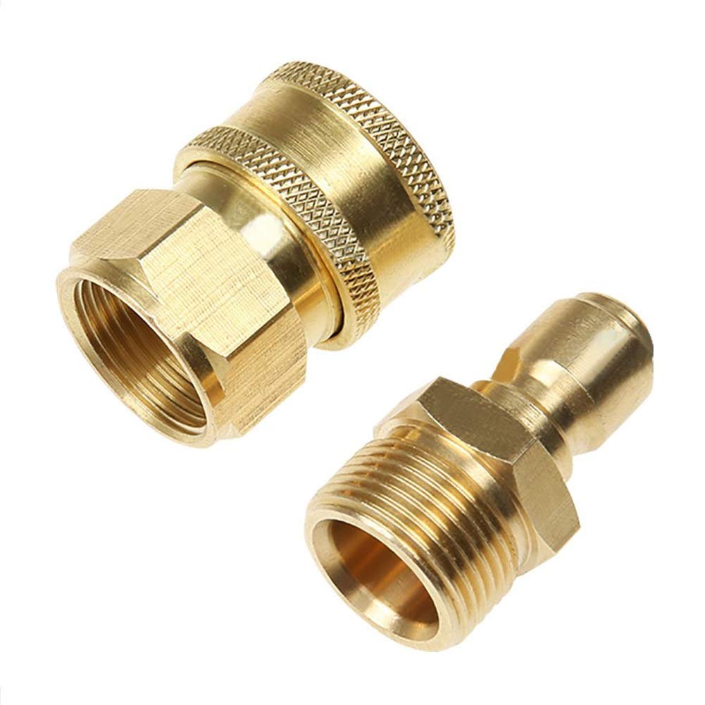 2-Pack Copper Quick Connector Set for Garden Irrigation - High Pressure Water Pipe Coupler, Hose Cleaning Machine Replacement - Easy Installation for Outdoor Watering & Lawn Care