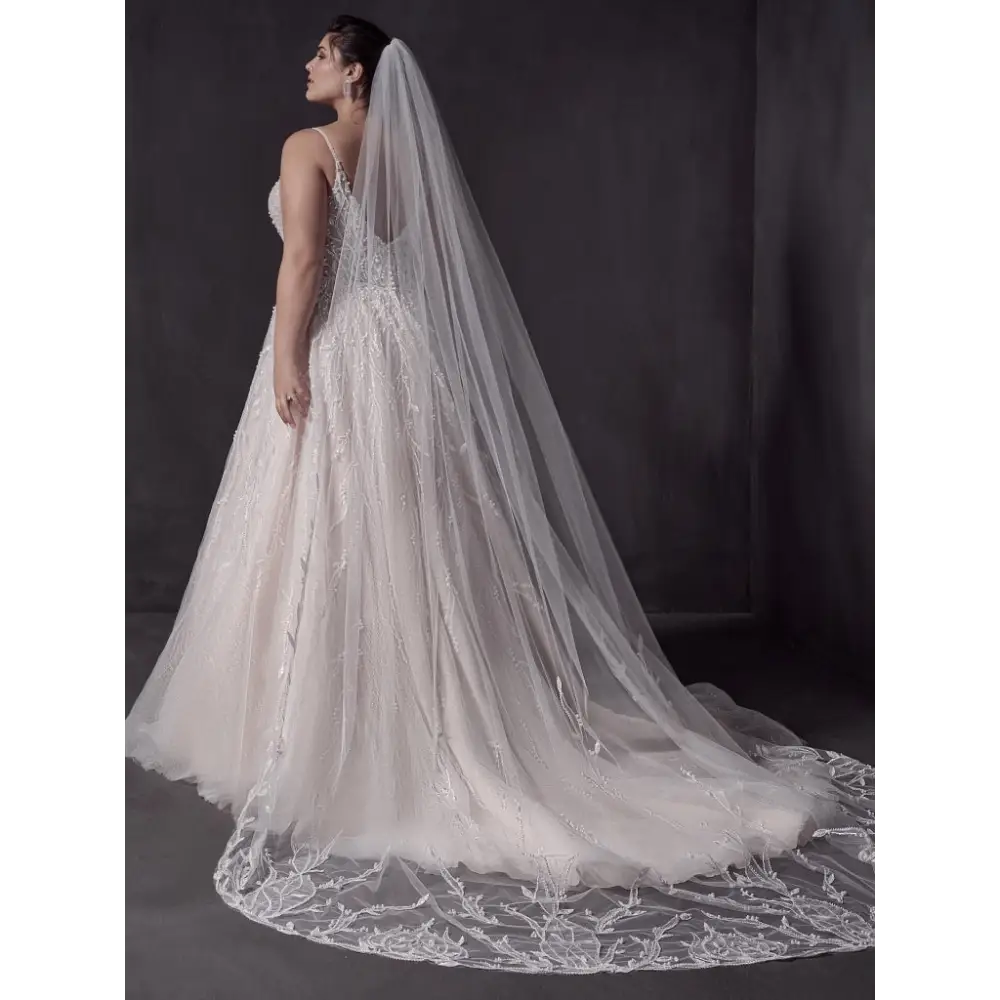 Sottero and Midgley Marvine Wedding Veil - Elegant Bridal Accessory for Ceremony & Reception | Perfect for Church, Beach & Outdoor Weddings