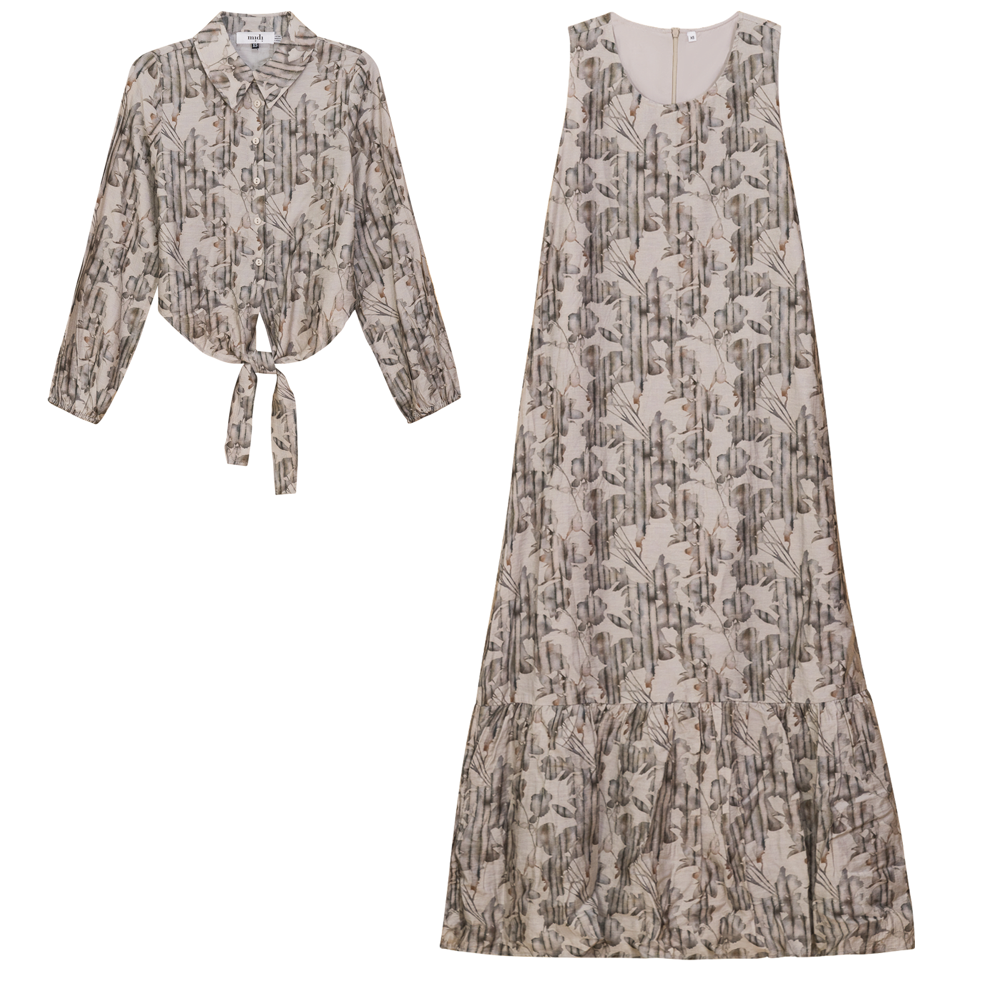 Printed Linen Midi Jumper Shirt Set for Women - Summer Casual Outfit with Pockets | Perfect for Beach, Vacation and Everyday Wear