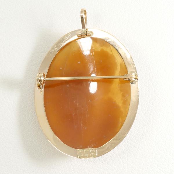 14K Yellow Gold Shell Cameo 2-Way Pendant & Brooch - Vintage Jewelry for Women, Elegant Gift for Mother's Day, Birthday & Special Occasions