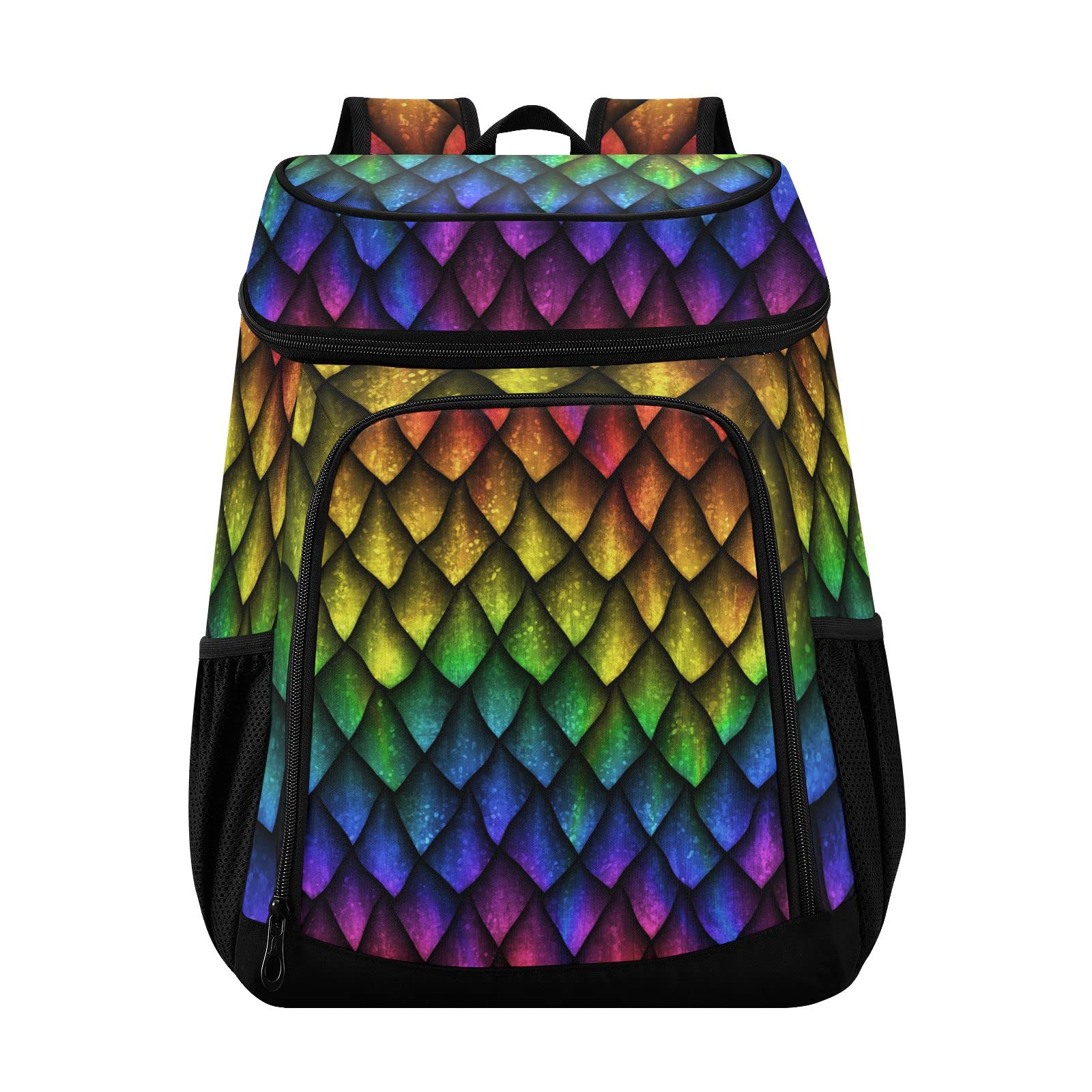 Susiyo Colorful Animal Scale Insulated Cooler Backpack - 36 Can Capacity for Men & Women, Perfect for Beach, Fishing, Picnic, Travel, Camping & Hiking | Durable Lunch Bag for Work, School & Outdoor Adventures