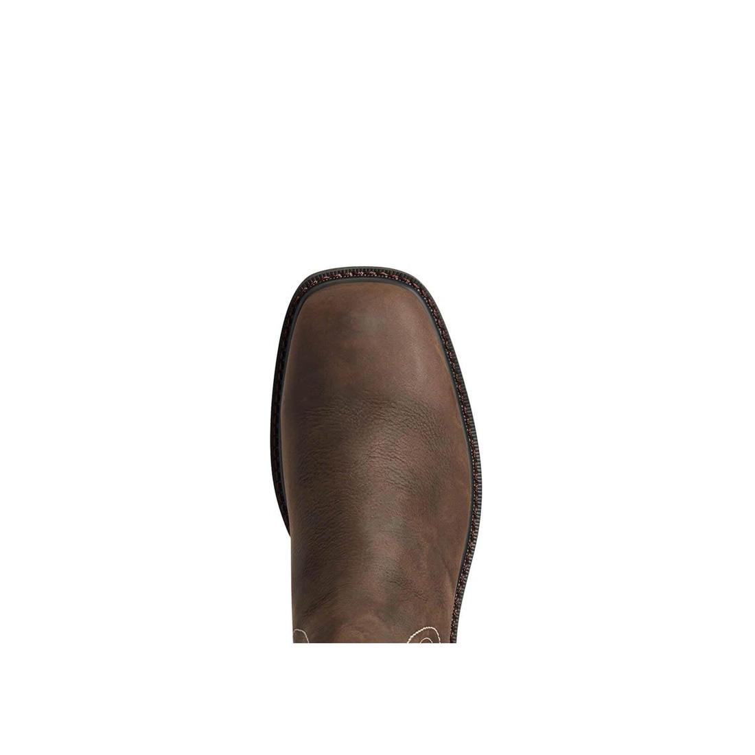 Waterproof Soft Toe Chelsea Work Boots for Men - Brown Leather Slip Resistant Safety Shoes for Construction, Hiking & Outdoor Work