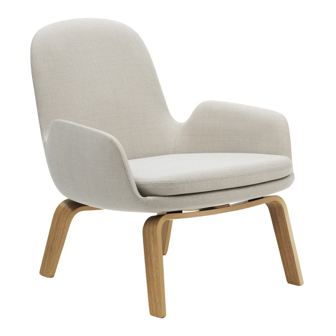 Modern Era Lounge Chair - Low Profile Mid Century Design for Living Room, Bedroom & Office - Comfortable Relaxing Armchair with Wooden Legs