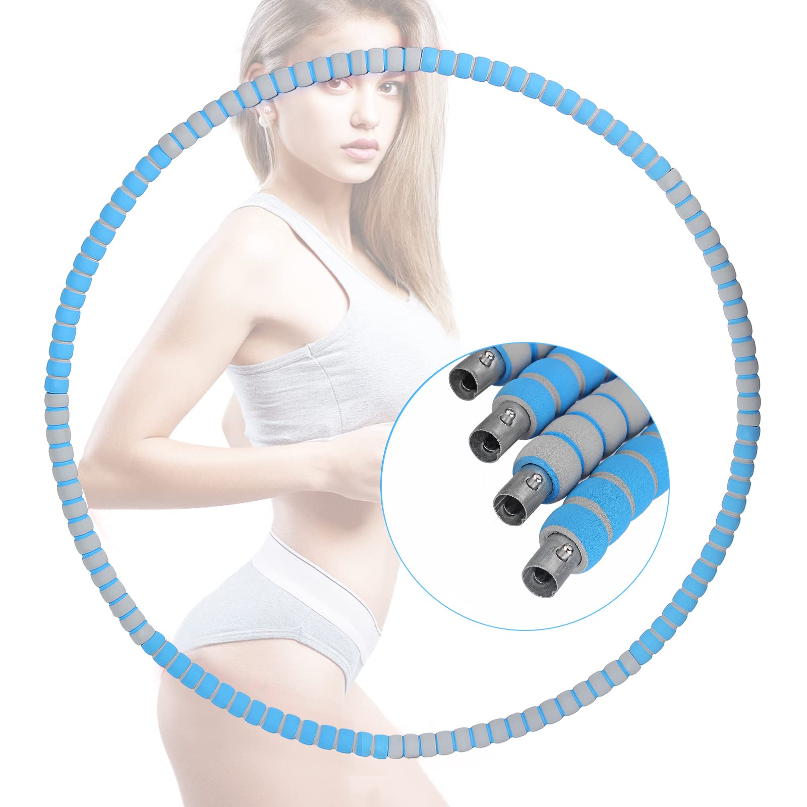 Chanarily Weighted Exercise Hoops for Adults & Kids - Adjustable Fitness Hula Hoop for Weight Loss & Core Workout - Perfect for Home Gym, Outdoor Workouts & Dance Fitness