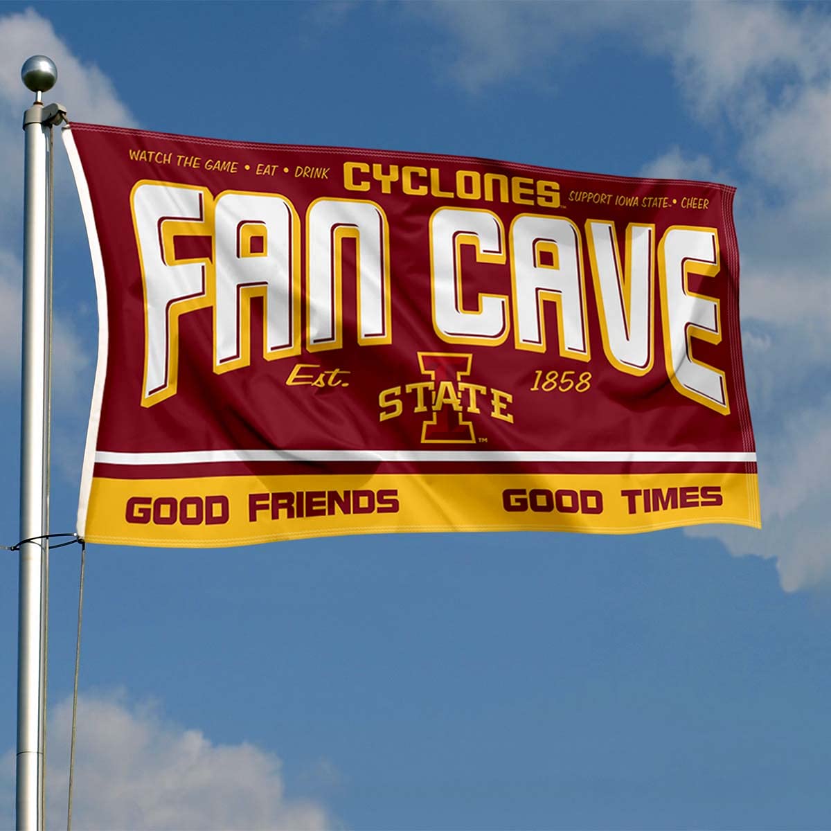 Iowa State Cyclones Fan Man Cave Banner Flag - College Football Decor for Game Room, Tailgate Party & Sports Bar - ISU Cyclones Team Spirit Accessories
