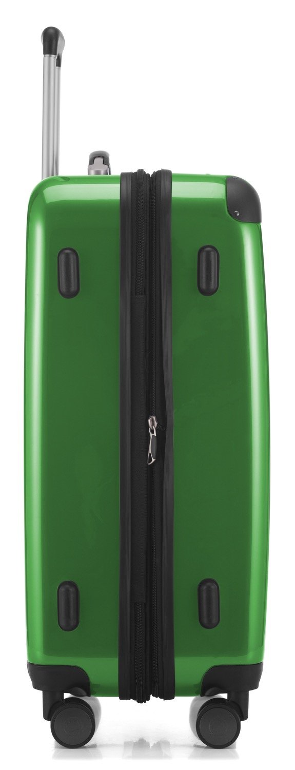 Alex Hardside Spinner Luggage Suitcase - 4 Wheel Expandable TSA Lock Carry-On Trolley, 65cm Green - Perfect for Business Travel & Vacation Packing