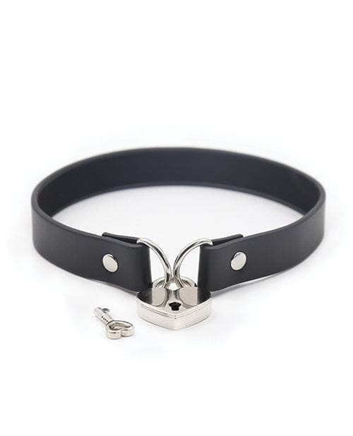 Plesur PVC Dog Collar with Heart Lock - Black | Adjustable Pet Collar for Small Medium Dogs | Perfect for Daily Walks, Training & Fashion Accessories