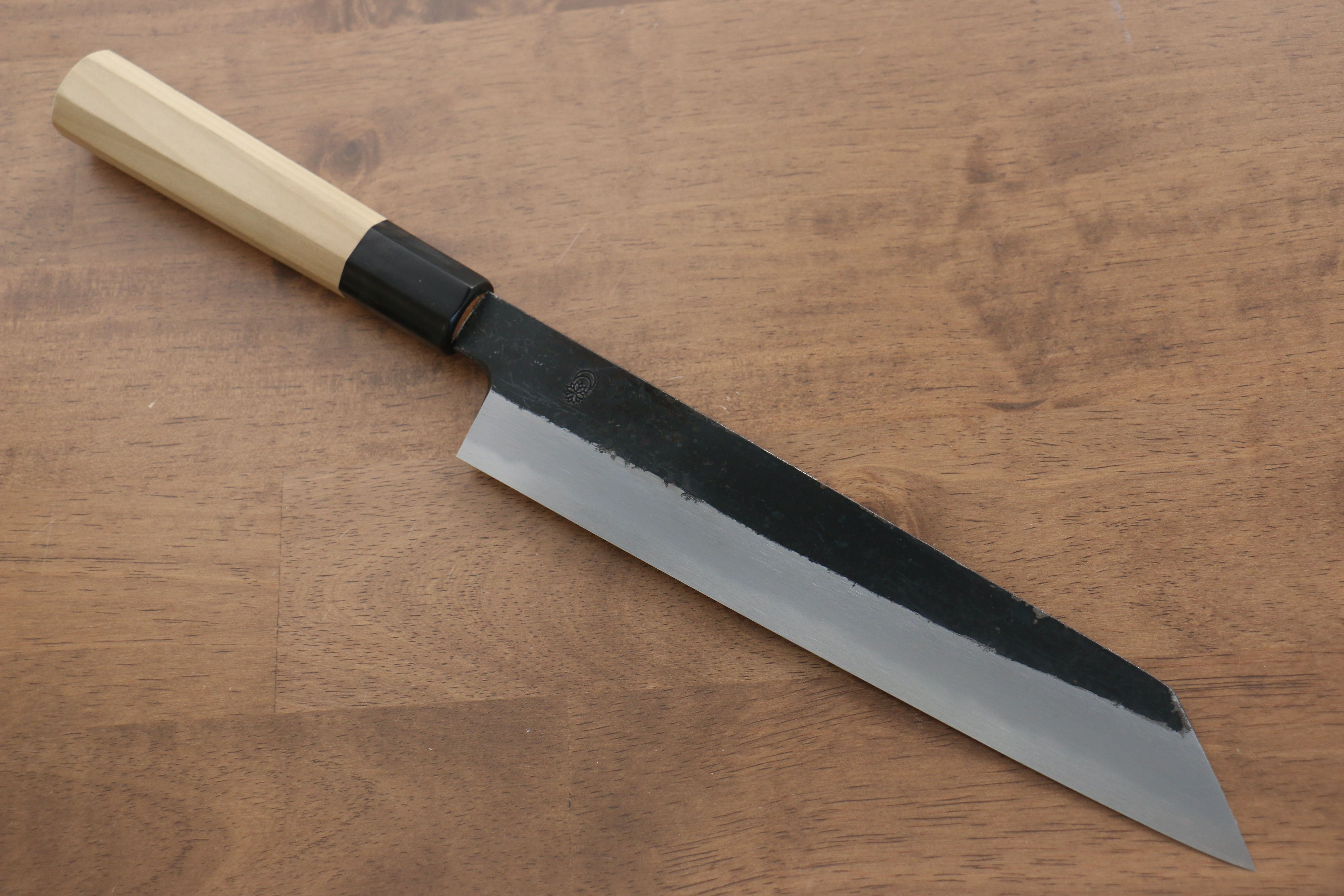 Premium Kikuzuki White Steel No.2 Black Kiritsuke Gyuto Knife 240mm - Japanese Chef Knife with Magnolia Wood Handle - Perfect for Sushi, Meat Slicing & Professional Kitchen Use