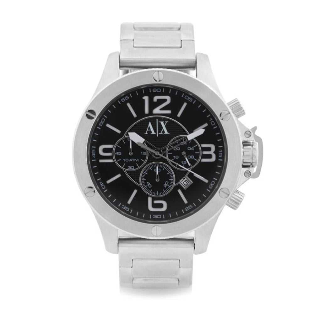 ARMANI EXCHANGE AX1501 Men's Chronograph Watch - Stainless Steel Case, Leather Strap - Perfect for Business, Casual & Formal Occasions