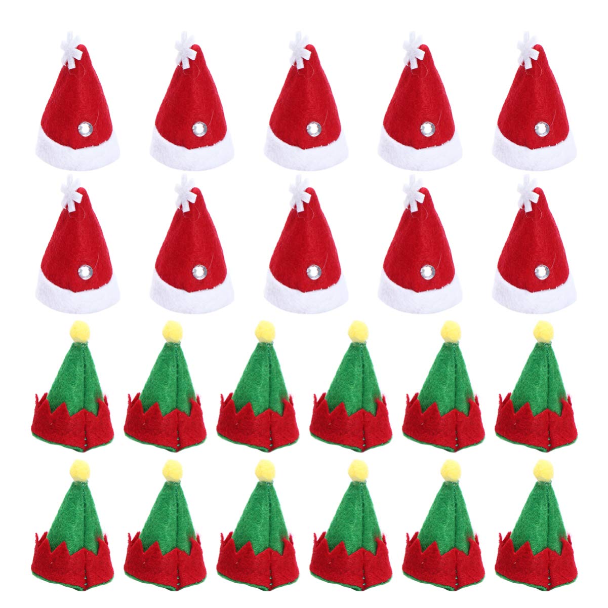 24pcs Mini Santa Hats for Lollipops - Christmas Candy Covers & Party Favors - DIY Crafts, Doll Decorations, Tree Ornaments - Perfect for Holiday Parties, Gift Wrapping & Festive Decor